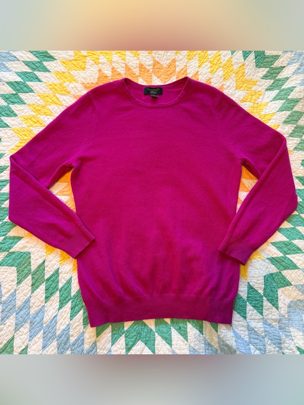 Charter Club Luxury 100% Cashmere Sweater Raspberry Pink Crewneck Size L